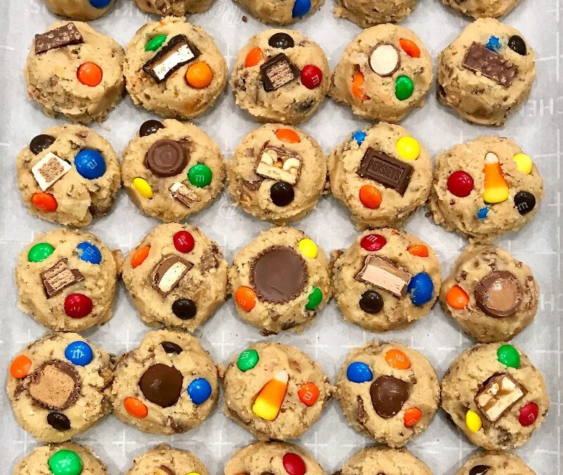 Leftover Halloween Candy Cookie Dough