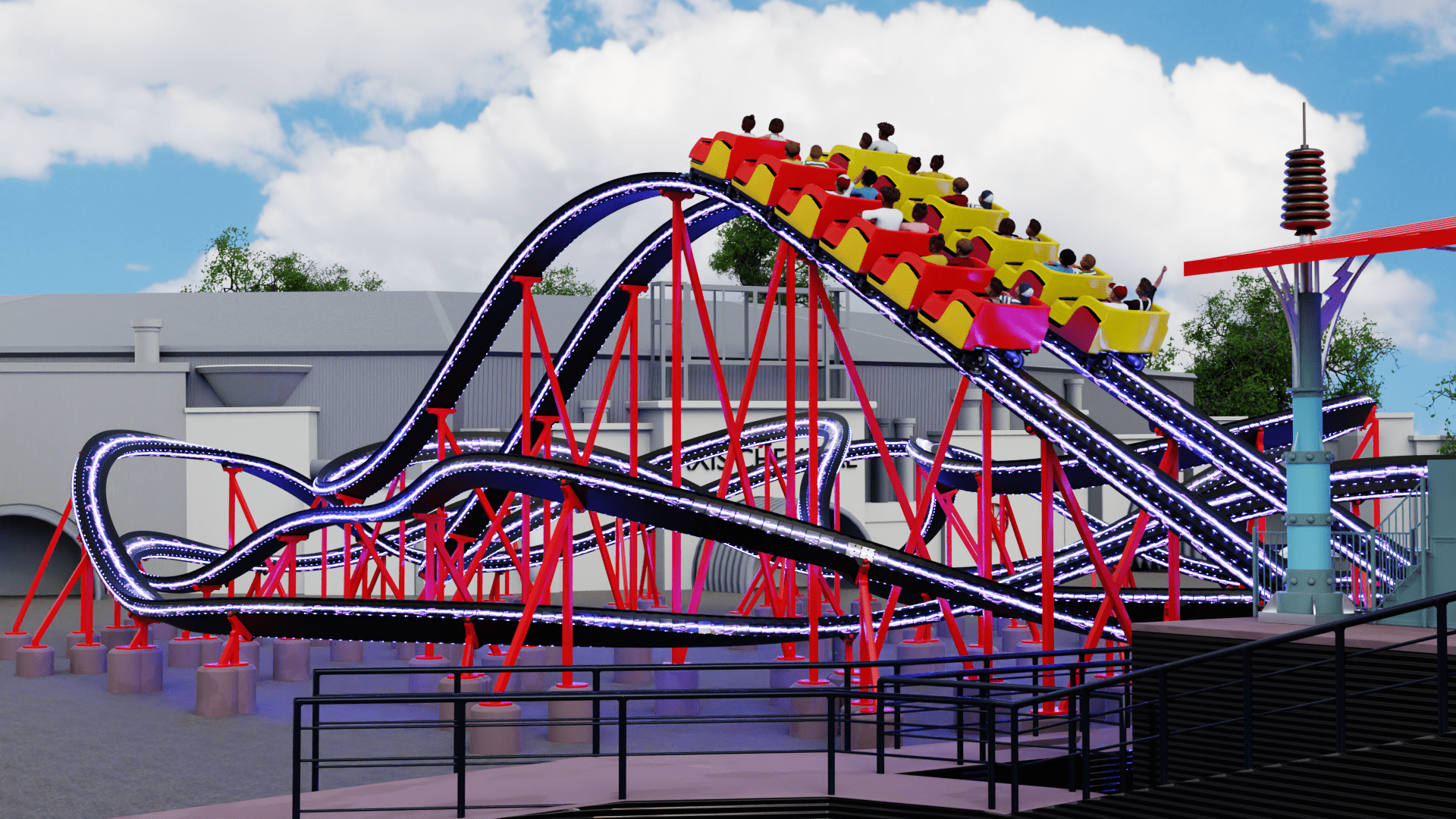 America s First Single Rail Family Racing Coaster Debuts At Six Flags 