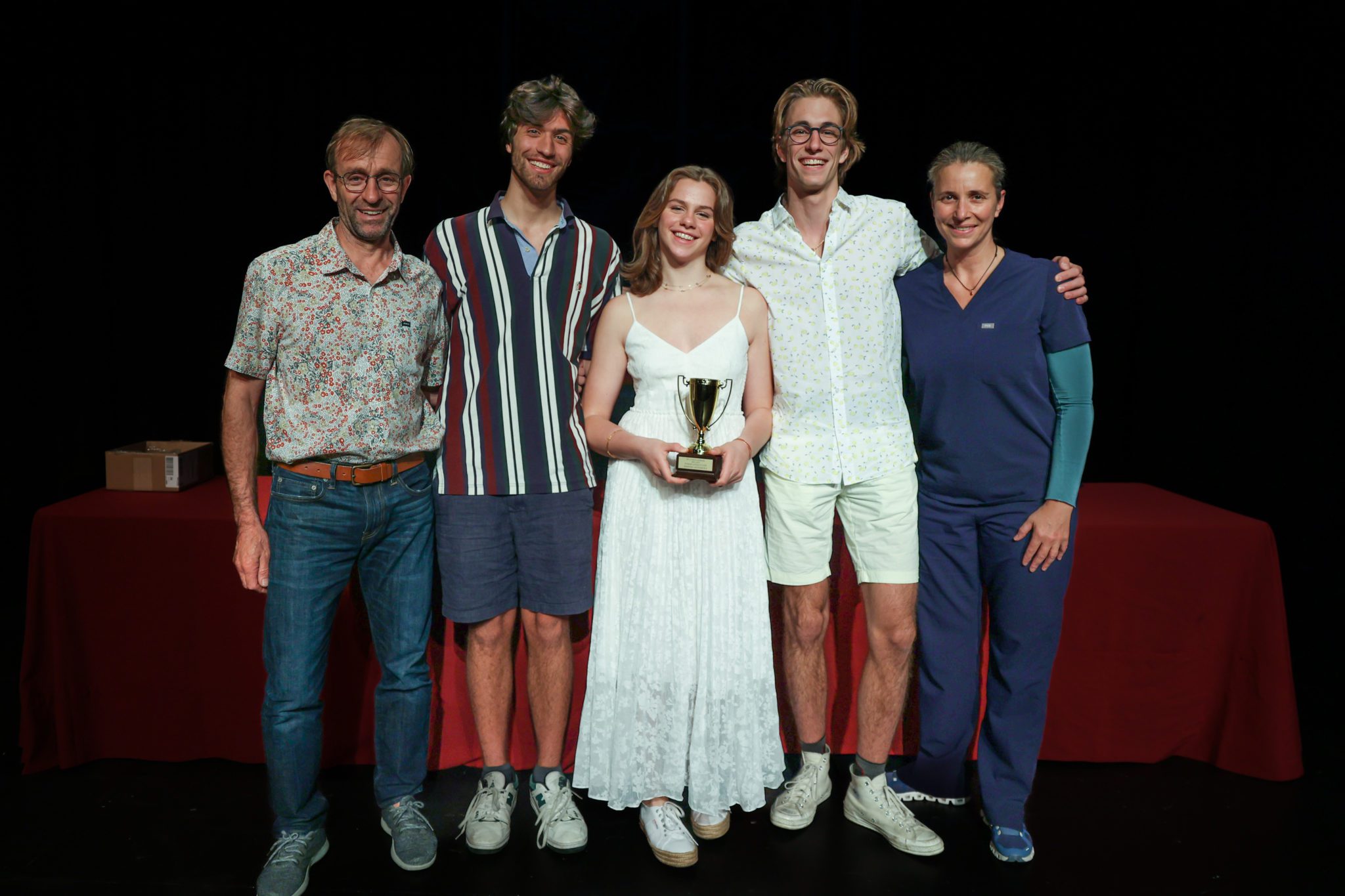 The Landegger-Antonioli Family: Luigi, Adrian ‘21, Daphne ‘27, Dylan ‘19, and Vanessa at St. Luke’s Middle School Awards & Eighth Grade Promotion Ceremony on June 8, 2023. Daphne received the Junior Loyalty Cup — an award given to a student who demonstrates academic excellence, loyalty to the school and programs, and a caring sincerity to build friendships in the community both in and outside of school.