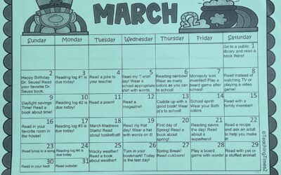 March is Reading Month Printable Calendar