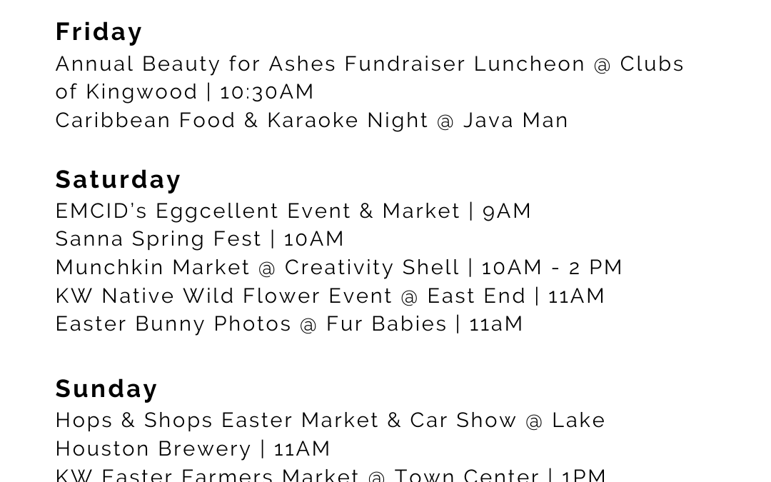 Weekend Round Up March 22nd – 24th
