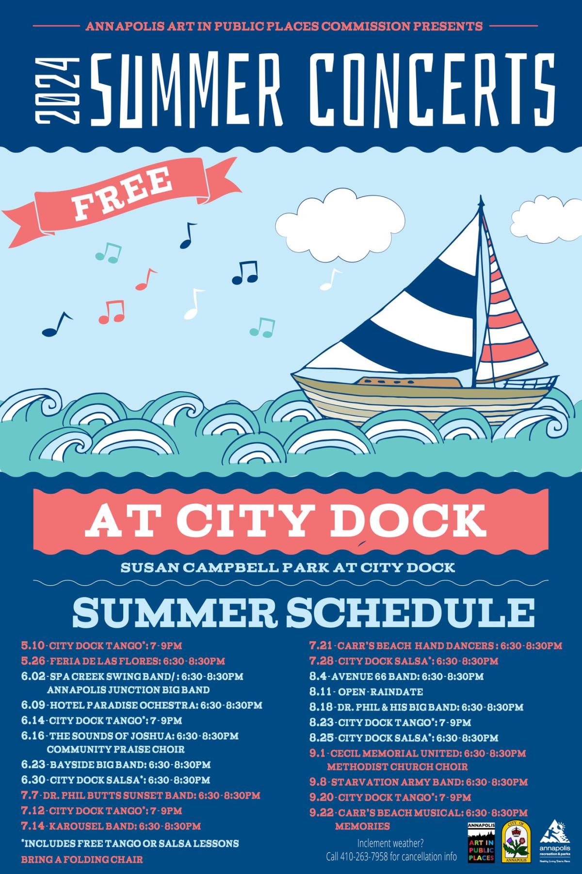 2024 Summer Concerts at City Dock Anne Arundel Moms