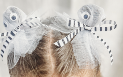 Easy Halloween Hairstyle: Ghost Buns 👻🎀