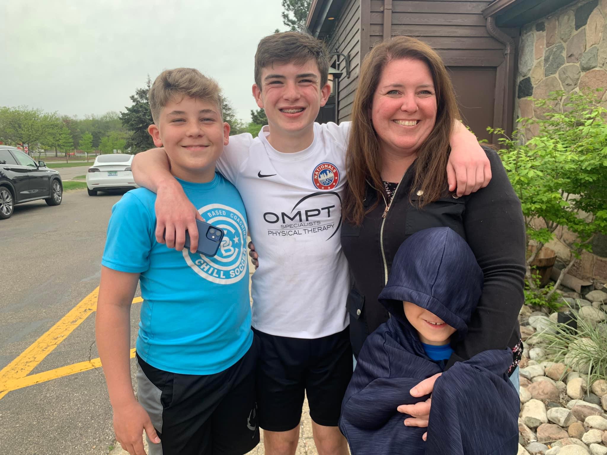 Nationals Capital Area Soccer Club Administrator, Christine Fisher and her three sons