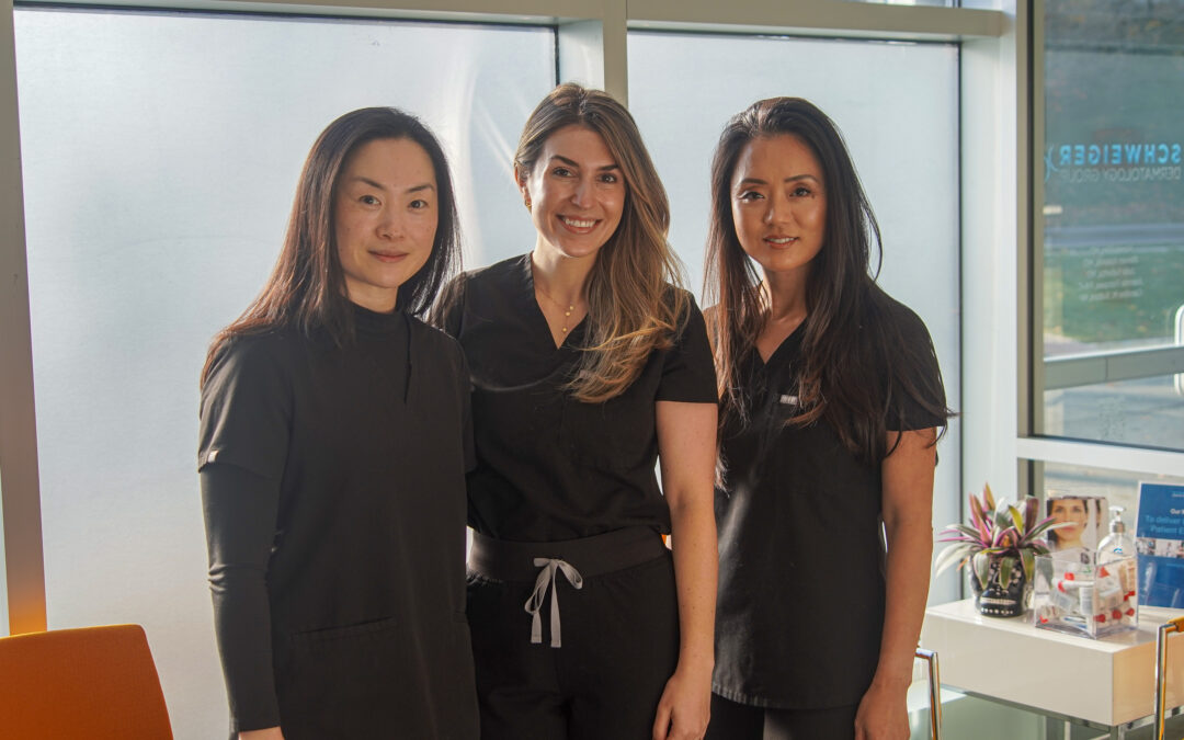 Meet a Mom: Dr. Hanna Kim, Dr. Susun Michaels, and Dr. Caroline Sutton of Schweiger Dermatology Group​!