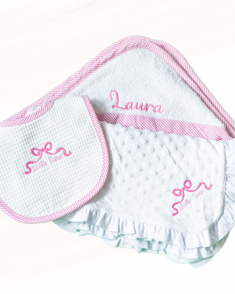 Custom Embroidery by Lucky Lane Gifts.