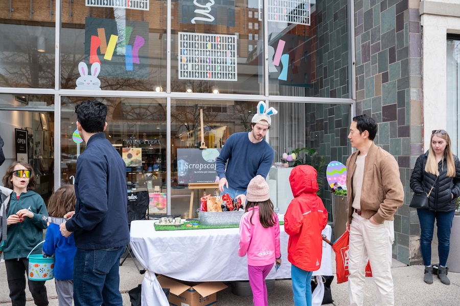 Downtown Lansing Easter_Nelson Gallery Bunny Hop on the square