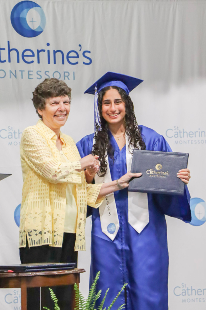 girl graduating high school from St catherine's montessori