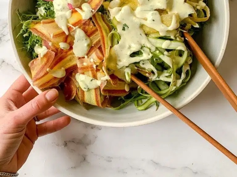 Easy Recipe: Shaved Spring Salad with Creamy Tarragon Vinaigrette!
