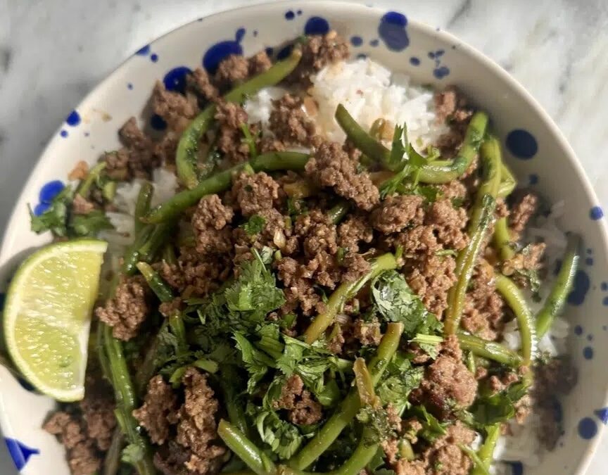 Ginger Soy Beef with Green Beans & Herbs