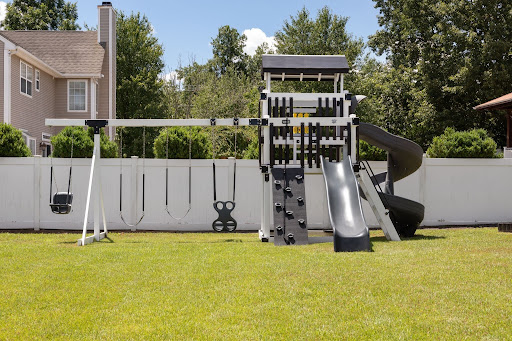 Custom playset black wonder wave spiral slide small rock wall