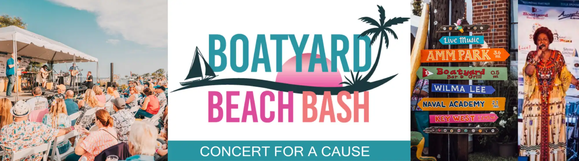 Ocean City Moms at boatyard beach bash concert for a cause with lively crowd.