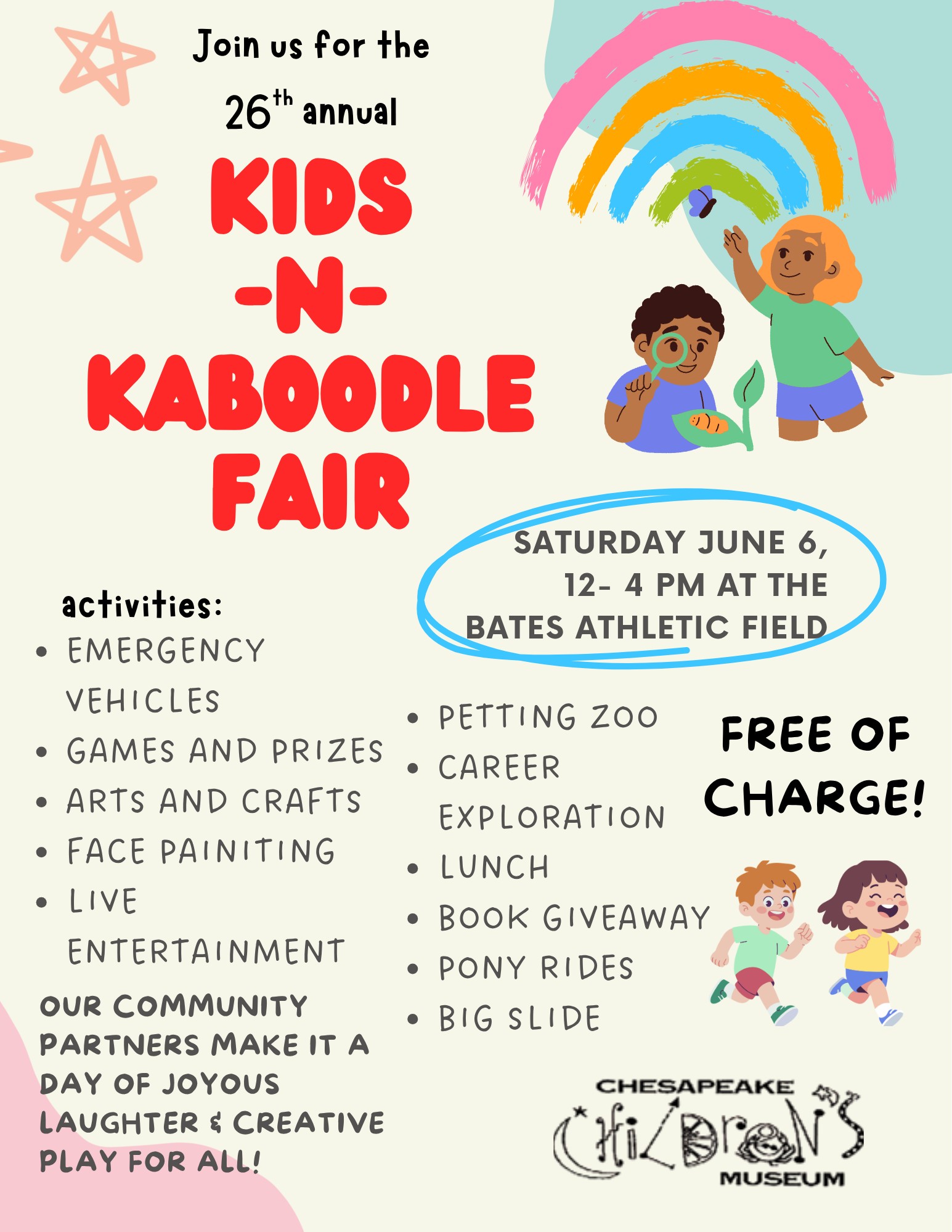 Join us for the Kids-N-Kaboodle Fair at the Chesapeake Museum with activities and entertainment.
