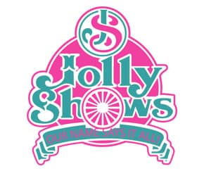 Jolly Shows logo with colorful text and a wheel graphic for Ocean City Moms.