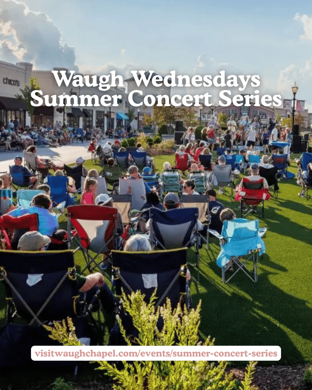 Families enjoying outdoor summer concert at Waugh Wednesdays series in Ocean City.