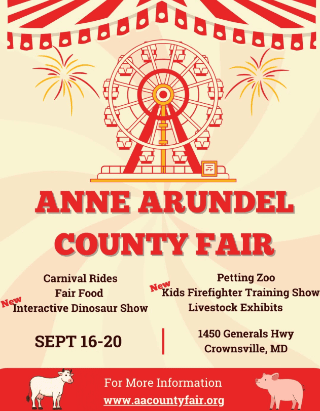 Anne Arundel County Fair with Ferris wheel, fireworks, and family activities in Maryland.