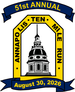 Ocean City Moms event badge for 51st Annual Ten Mile Run on August 30, 2026.