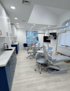 Modern dental clinic with dental chairs, equipment, and bright decor in Ocean City.
