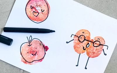 Apple Stamping with Littles