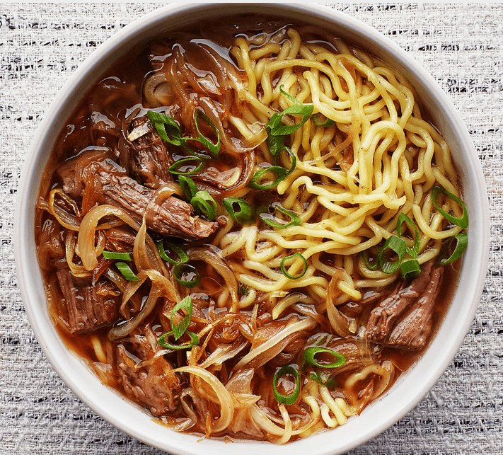 French Onion Beef Noodle Soup