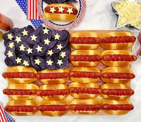 The Baker Mama Hot Dog Flag Board