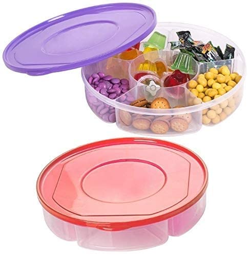 Plastic Tray with dividers and lid!
