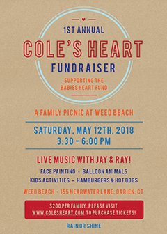 1st Annual Cole’s Heart Fundraiser Supporting the Babies Heart Fund