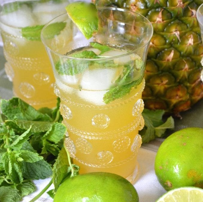 Easy Summer Cocktail – Pineapple, Lime, and Mint Sparkler