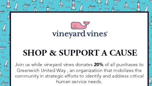 Greenwich United Way to Host Fundraiser at Vineyard Vines this Sunday, October 1!