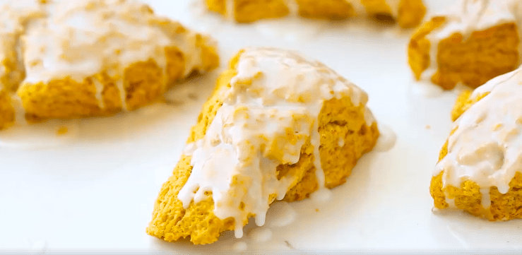 PUMPKIN SCONES WITH SPICED GLAZE