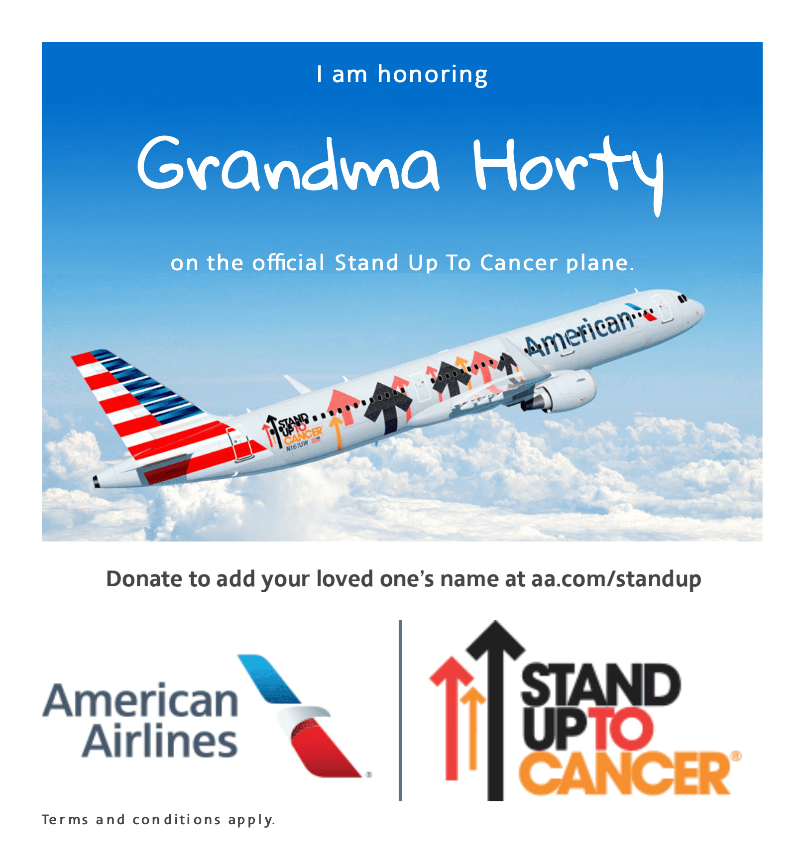Add a Name to a Plane: American Airlines Aims to Raise Valuable Funding for Stand Up to Cancer With Plane Naming Campaign