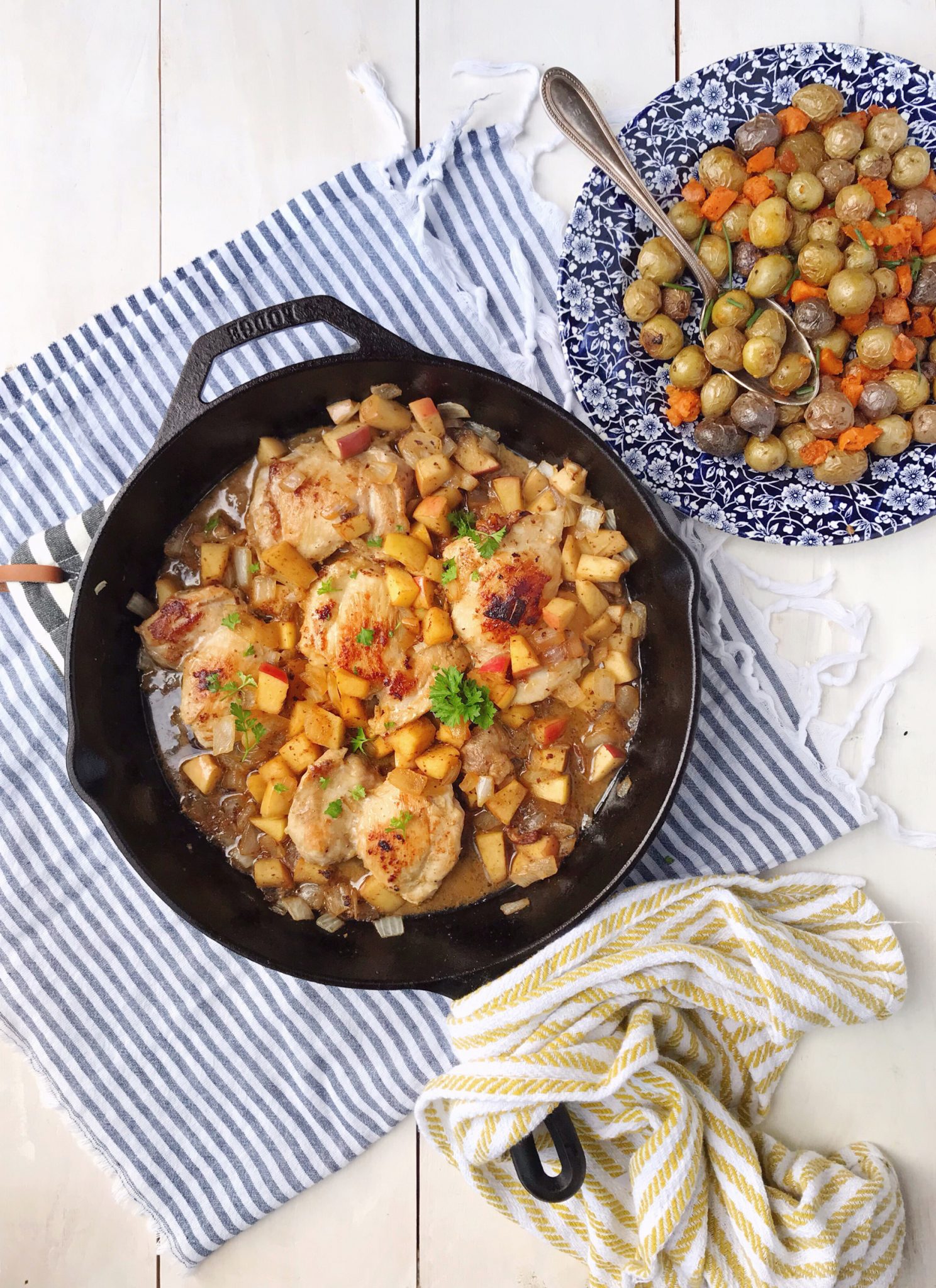 Chicken Dijon Apple Skillet Chicken from Domestikatedlife