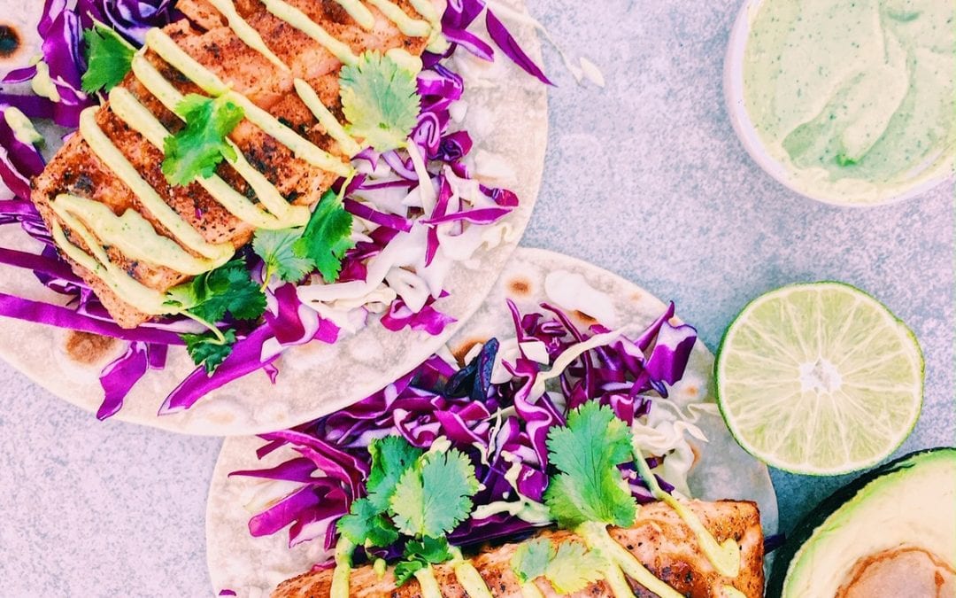 Easy Honey Chipotle Salmon Tacos!