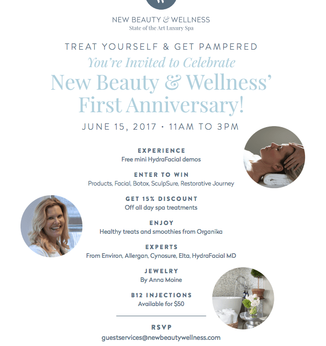 You're Invited! New Beauty Wellness Spa 1 Year Anniversary Party THIS Thursday 11-3pm!