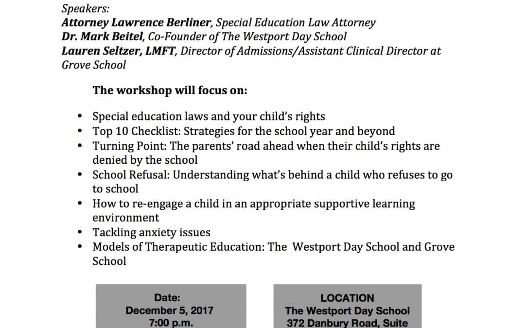 FREE Workshop for Parents on Taking Ownership of Your Child's Education when your child refuses to go to School