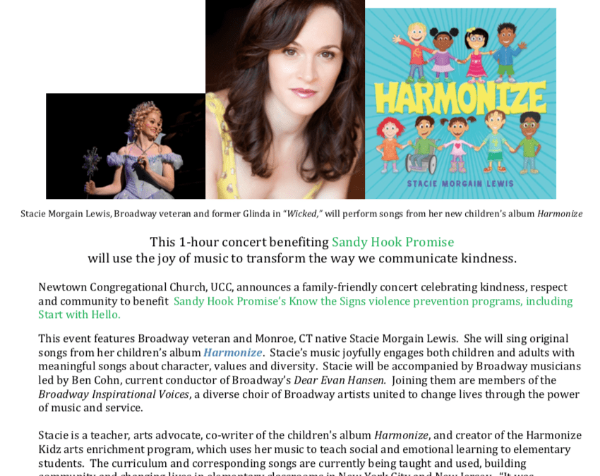 Family Friendly Concert Benefitting Sandy Hook Promise featuring local mom's album, Harmonize, on 5/19 at 1pm!