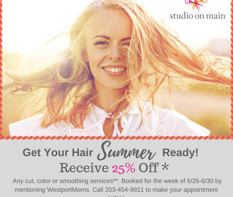 25% off* any cut, color, or smoothing service at Studio on Main week of 6/26!