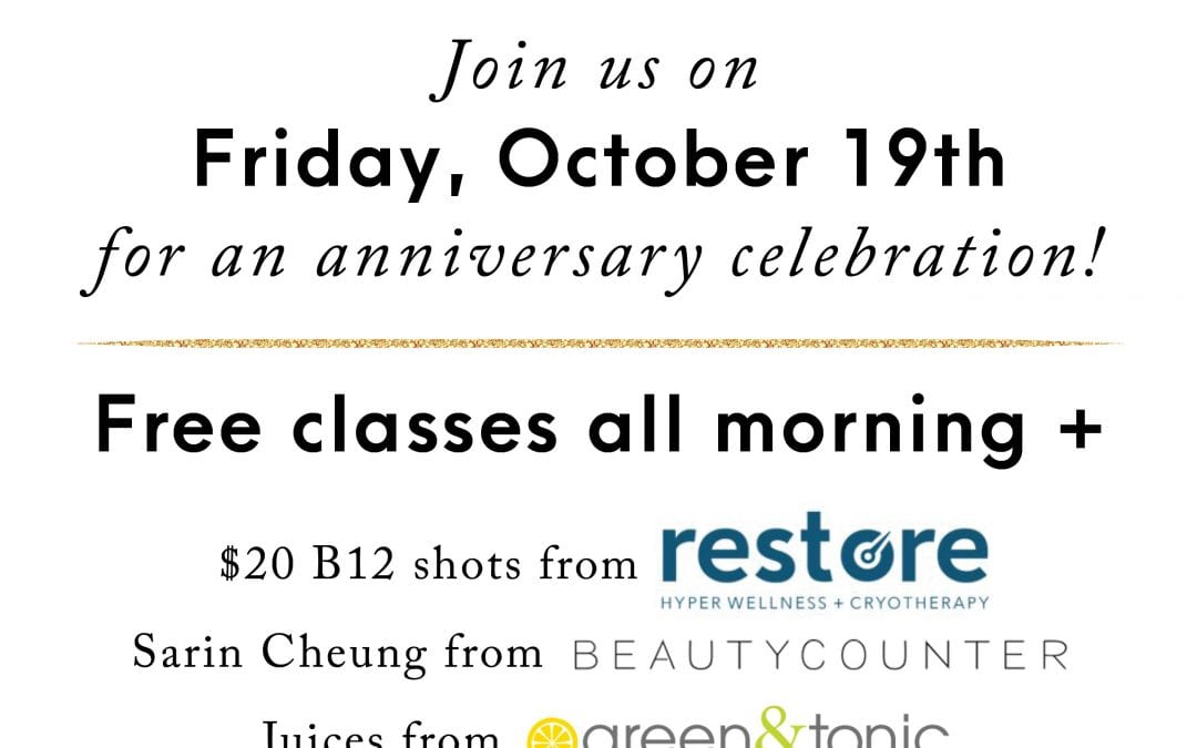 Bar Method 1 Year Anniversary Celebration – Join Them for FREE Classes and more!