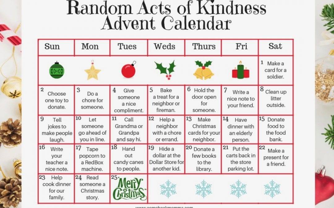 Random Acts of Kindness – for all of us – for December!