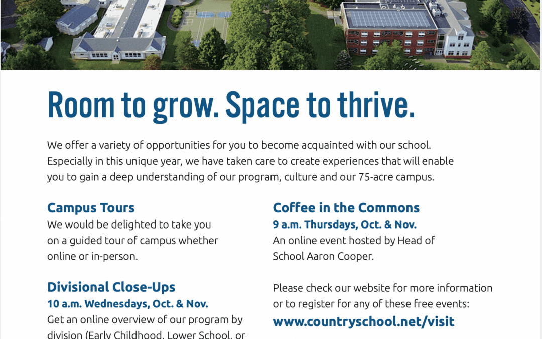 New Canaan Country School Now Accepting Applications