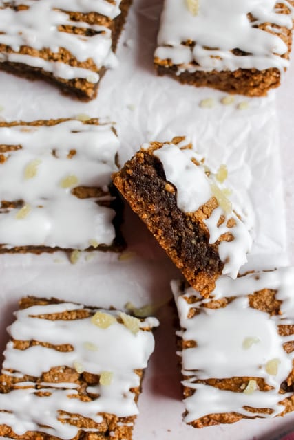 Frosted Gingerbread Blondies courtesy of CatwithaK!