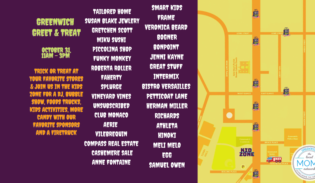 GREENWICH MOMS GREET + TREAT EVENT MAP + MORE DETAILS!