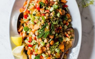 SUMMER SALAD: GARBANZOS WITH CREAMY DILL DRESSING