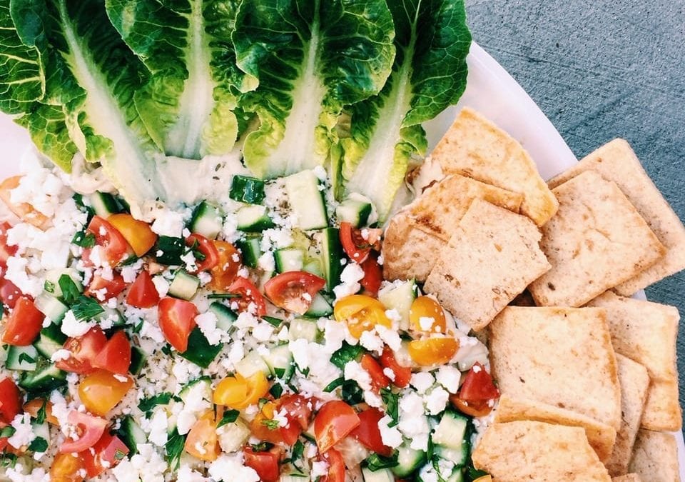 Greek Salad Hummus from Beach Cities Moms!