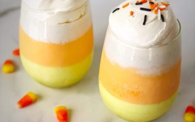 Candy Corn Ice Cream Sundaes!!