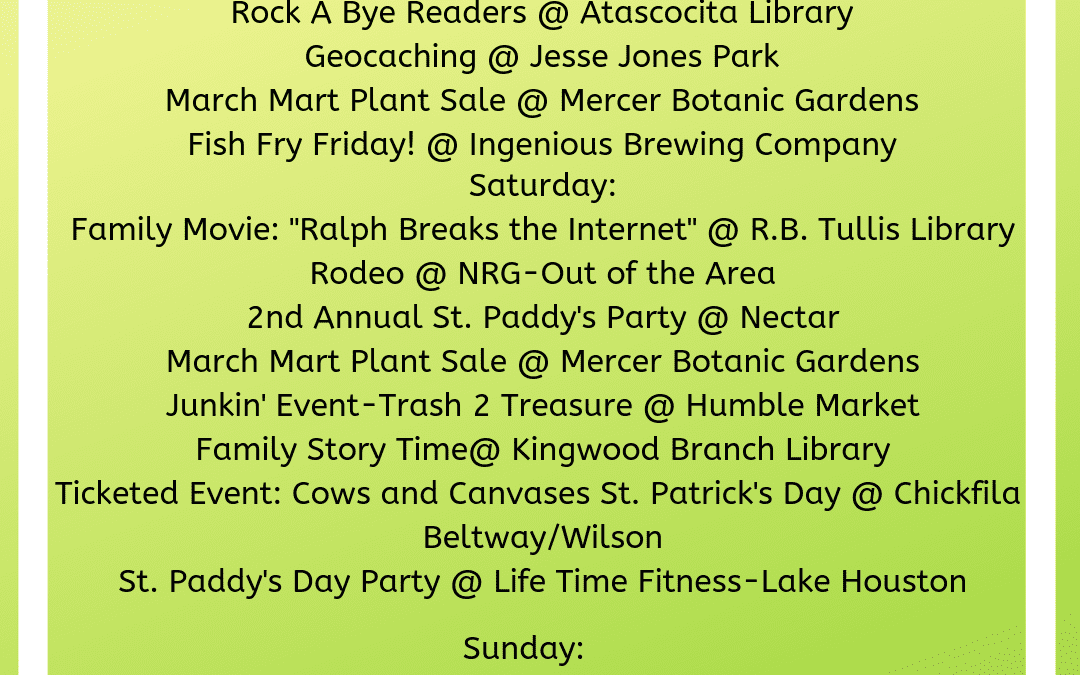 Weekend Round Up: 3/15