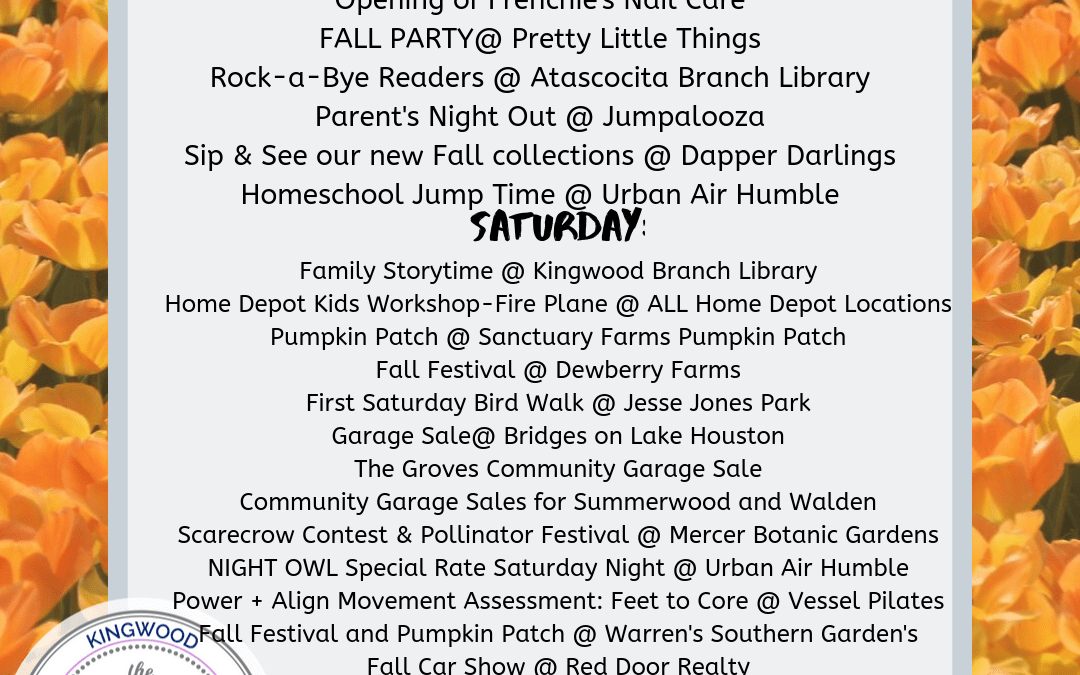 WEEKEND ROUND UP: 10/4- 10/6