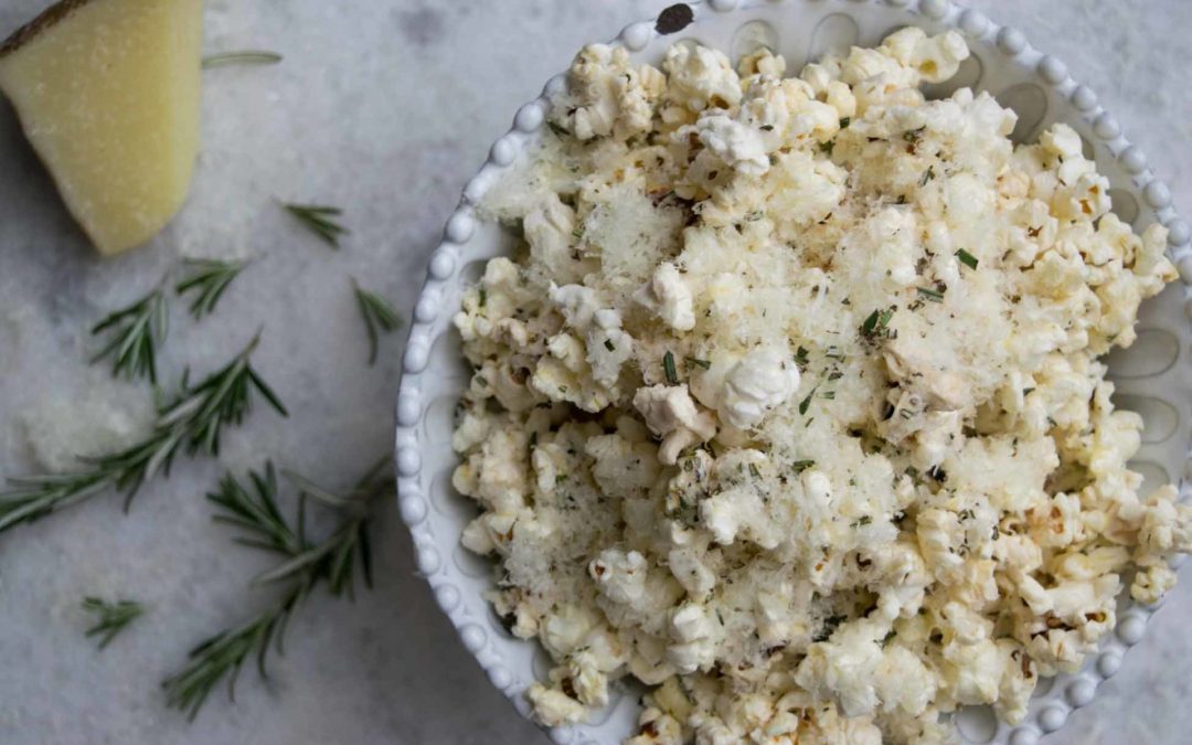 Rosemary Garlic Parmesan Popcorn