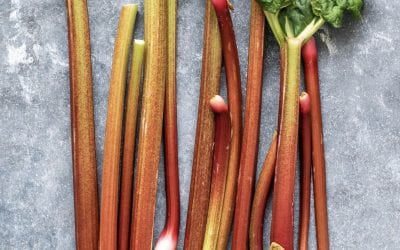 Vegan & Gluten-Free Berry Basil Rhubarb Crisp