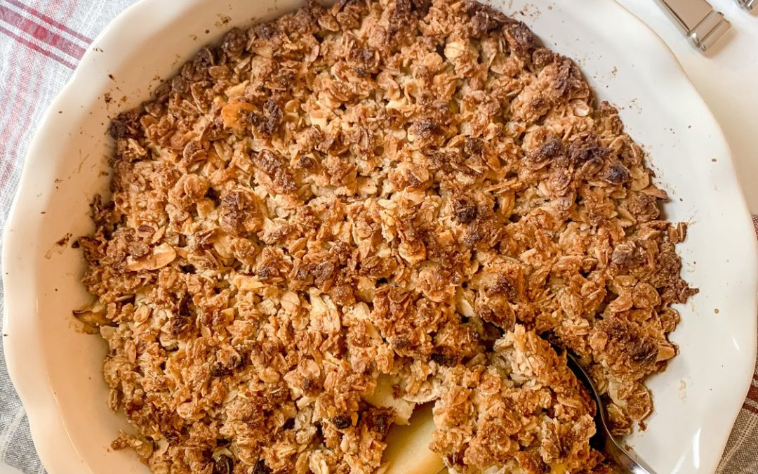 No-Peel Apple Almond Crisp